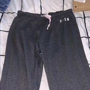 PINK Sweatpants Grey Low Rise Ankle Thin Material